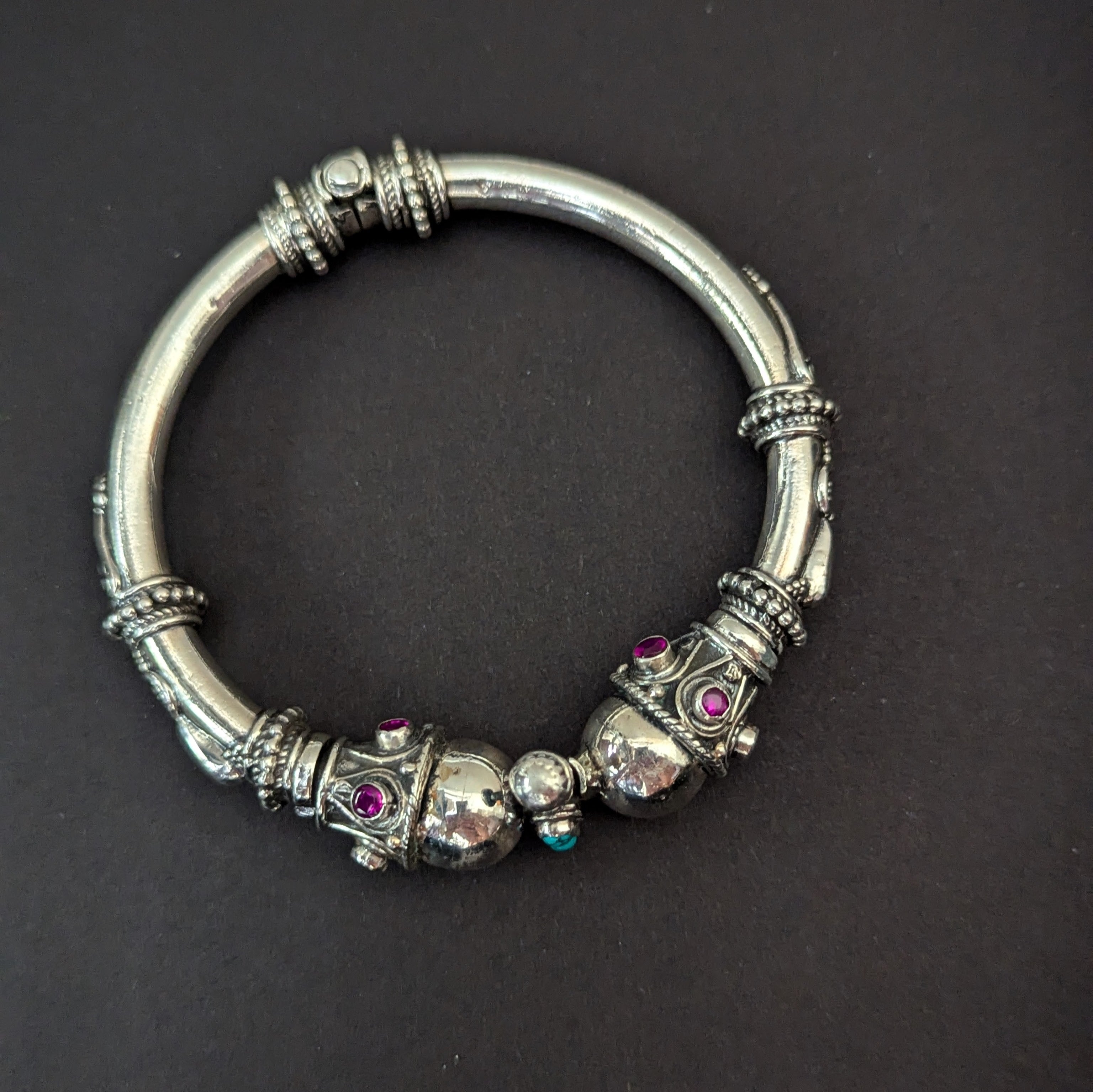 925 Rajasthani Jadau Silver Kada Bangle