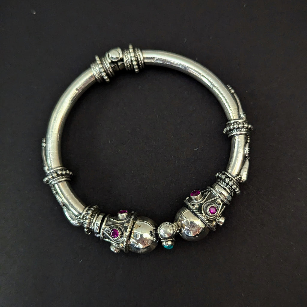 925 Rajasthani Jadau Silver Kada Bangle