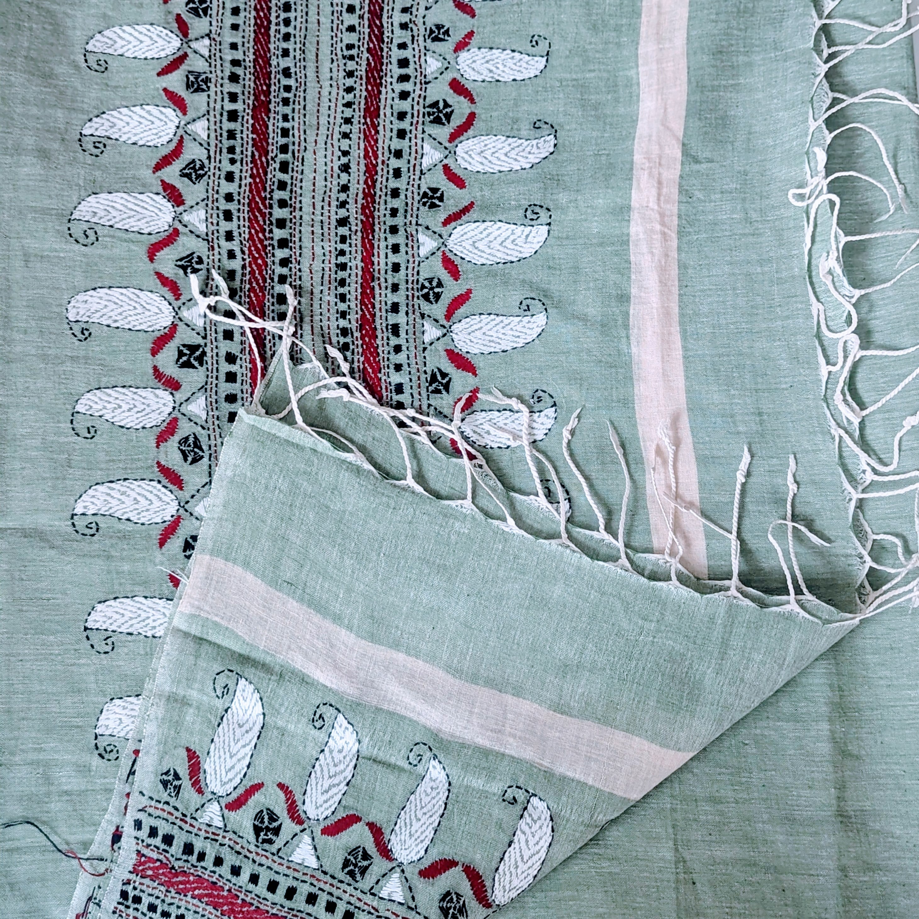 Resham Silk Embroidered Stole