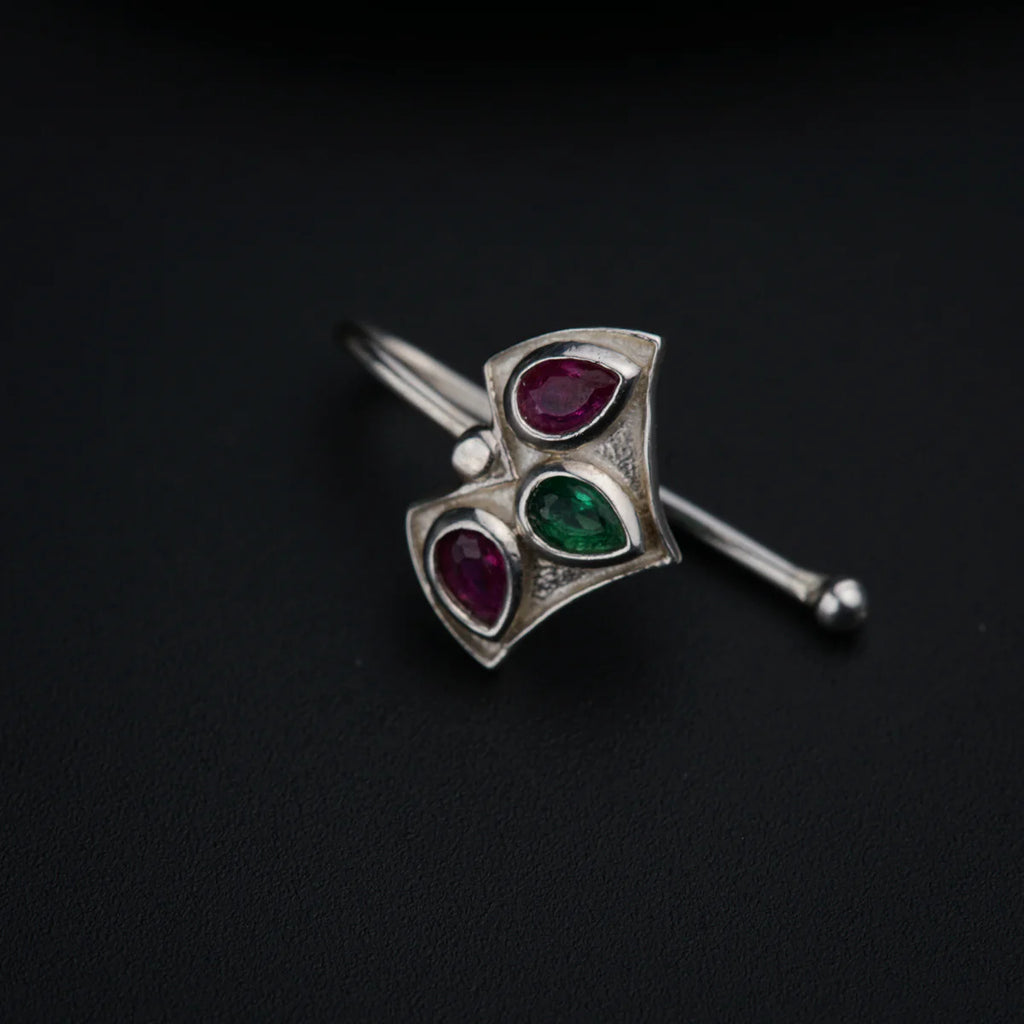 925 Silver Nose pin Nakshatra (Clip on)