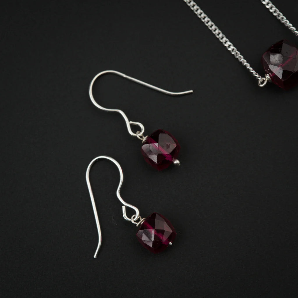 925 Silver Ruby Garnet Set