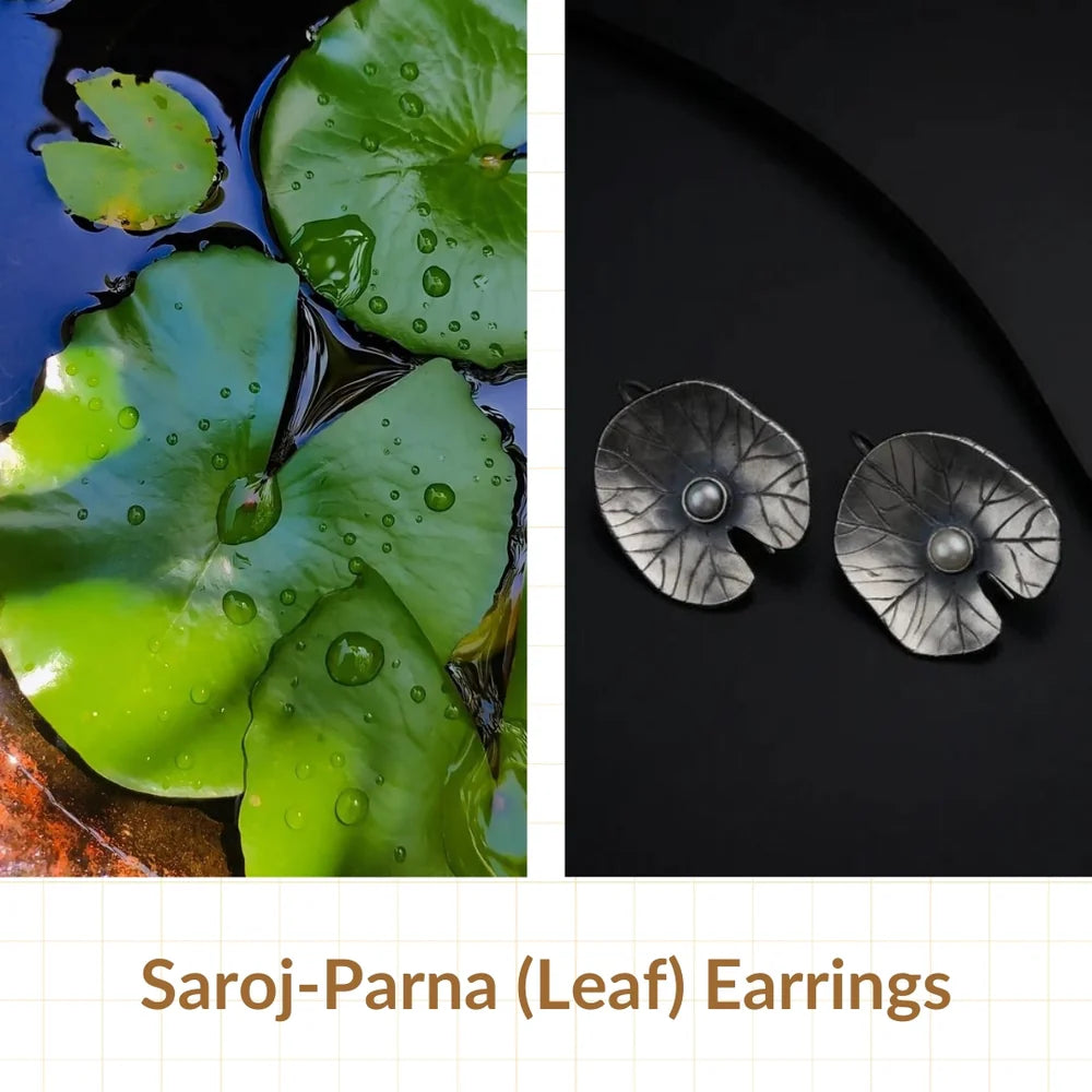 925 Silver Saroj-Parna Oxidized Earrings