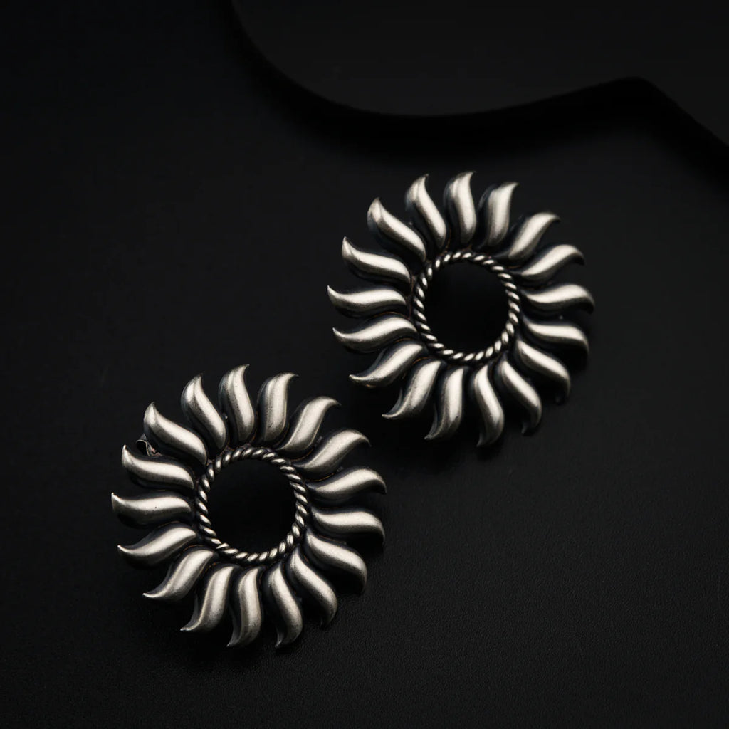 925 Silver Oxidized Surya Earrings