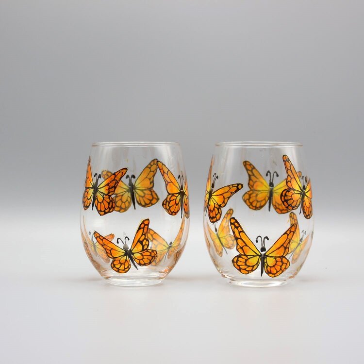 Butterfly Wine Glasses | Set of Two