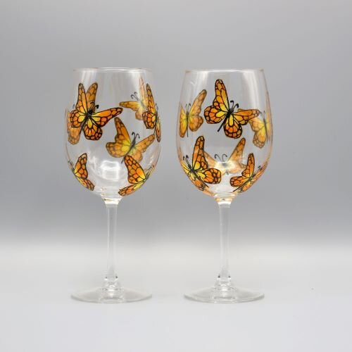 Butterfly Wine Glasses | Set of Two