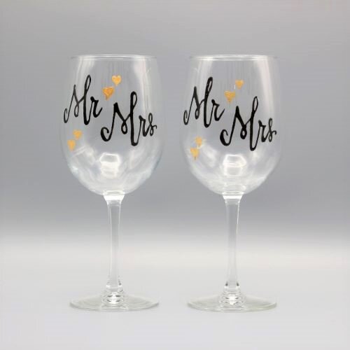 Mr and Mrs Wine Glasses | Set of Two